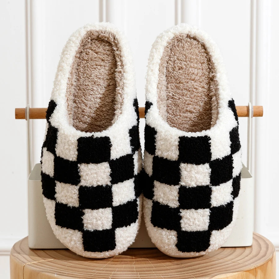 Cozy Checkerboard Slippers