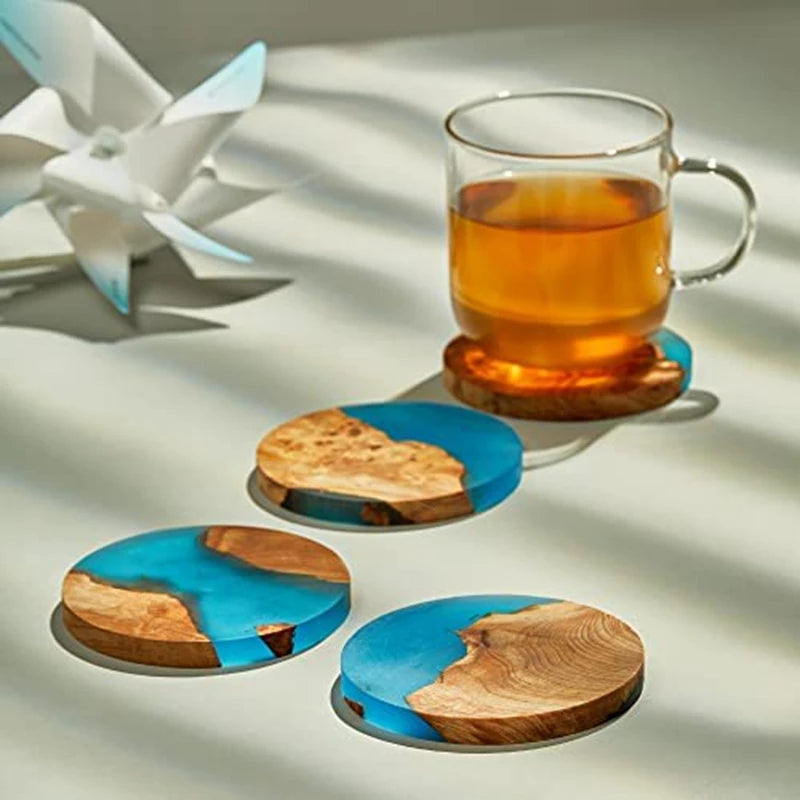 Vibrant Epoxy Wooden Coasters (Set of 4)