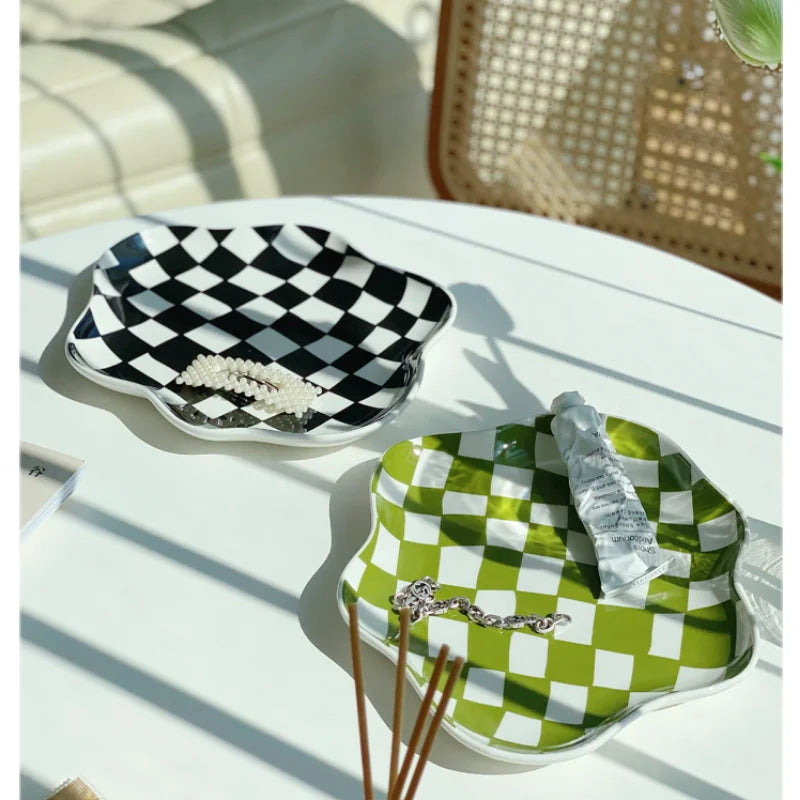 Wavy Chequered Jewellery Tray