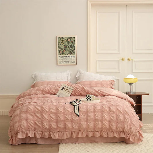 Pleated Ruffles Duvet Cover Set (8 Colours)