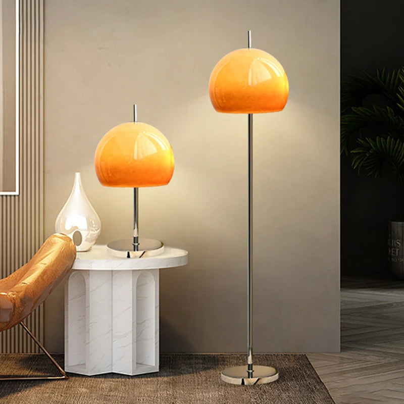 Retro Dome Orange Floor and Desk Lamp