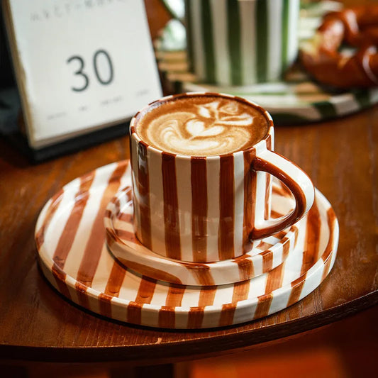 Nordic Striped Mug and Plate