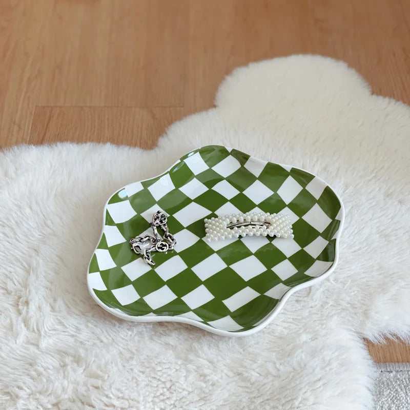 Wavy Chequered Jewellery Tray