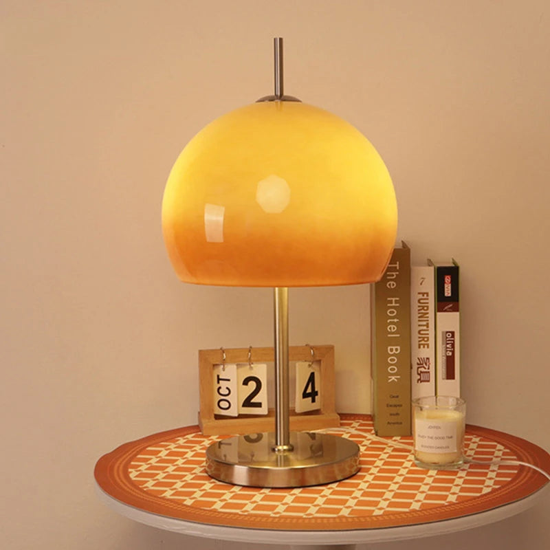 Retro Dome Orange Floor and Desk Lamp