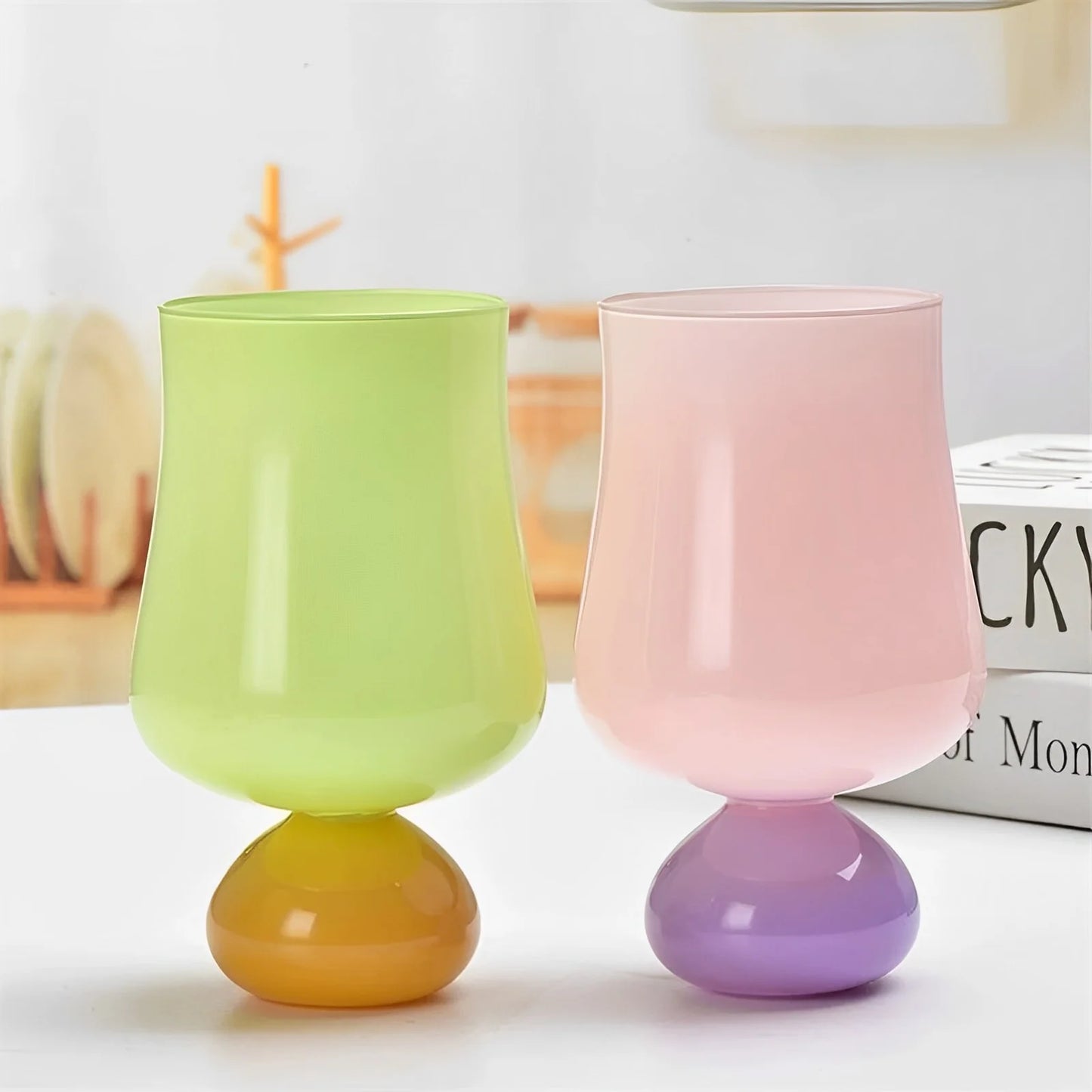 Handmade Pastel Macaron Drinking Glasses